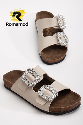 دمپائی بژ زنانه نبوک romamod - کد 962547029