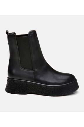 بوت / نیم بوت مشکی زنانه چرم مصنوعی Hotiç - کد 873630643