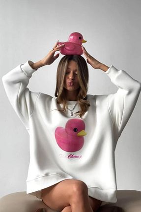 سوئیشرت سفید زنانه چاپی The Champ Clothing - کد 963485886