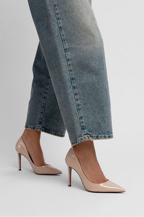 کفش استایلیتو بژ پاشنه نازک NİŞANTAŞI SHOES - کد 710992017