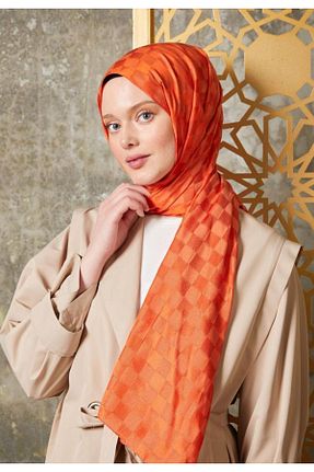 شال نارنجی زنانه پلی استر Levidor - کد 795612422