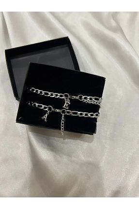 دستبند استیل (فولاد) طوسی زنانه استیل (فولاد) Miyoste - کد 927706913