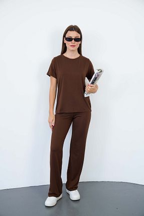 تیشرت قهوه ای زنانه رگولار penyebizden - کد 941720613