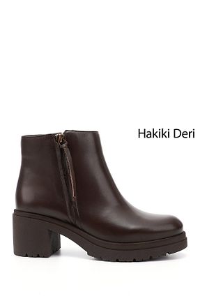 بوت / نیم بوت رنگی زنانه چرم خالص GÖNDERİ(R) - کد 944093129