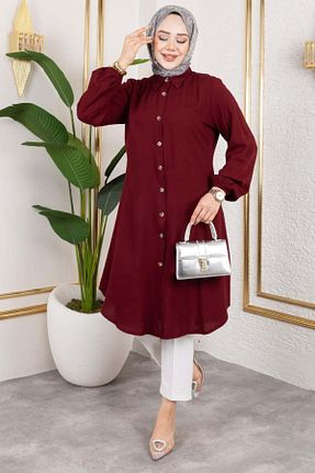 تونیک حجاب زرشکی زنانه ویسکون Sgs - کد 962078698