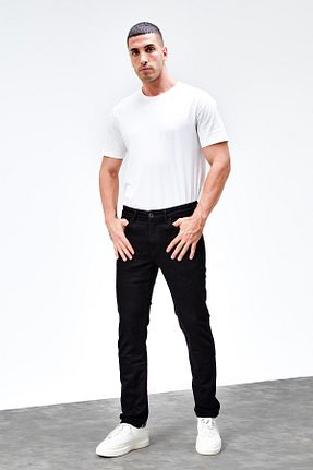 شلوار جین مشکی مردانه رگولار HLT JEANS - کد 781961039