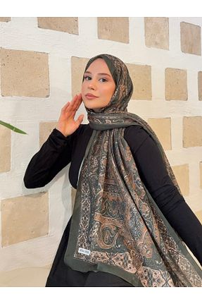 شال خاکی زنانه پنبه ای Mira İpek - کد 924123385