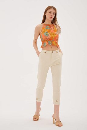 شلوار بژ زنانه پنبه ای Fashion Friends - کد 665865866
