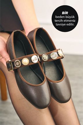 بابت قهوه ای زنانه پارچه ای İmerShoes - کد 921096953