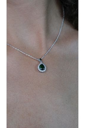 ست نقره سبز زنانه زیرکن Inure Jewelry - کد 828618720