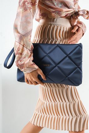 کیف پورتفوی و کلاچ سرمه ای زنانه پارچه ای Capone Outfitters - کد 193759229