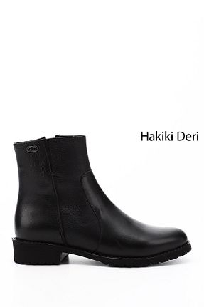 بوت / نیم بوت مشکی زنانه چرم خالص GÖNDERİ(R) - کد 666929949