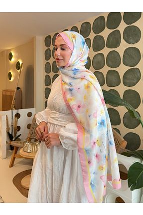 شال صورتی زنانه پنبه ای Mira İpek - کد 961781914