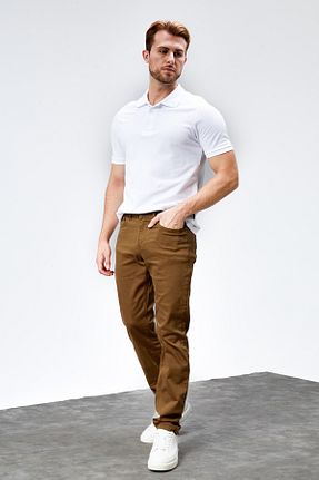 شلوار جین نارنجی مردانه رگولار HLT JEANS - کد 903991276