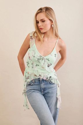 بلوز سبز زنانه طرح دار Cool & Sexy - کد 944696475