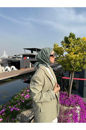 روسری سبز پنبه پلی استر KUQOS - کد 967024800