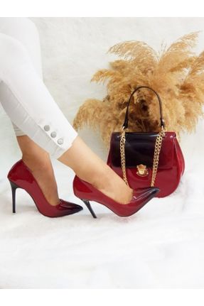 کفش پاشنه بلند کلاسیک قرمز زنانه چرم لاکی پاشنه نازک پاشنه متوسط ( 5 - 9 cm ) کد 140858149