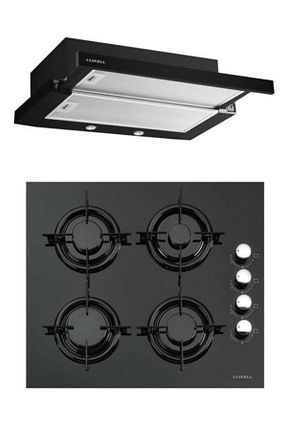 ست هود و اجاق گاز مشکی گارانتی نمایندگی رسمی Luxell - کد 132361340