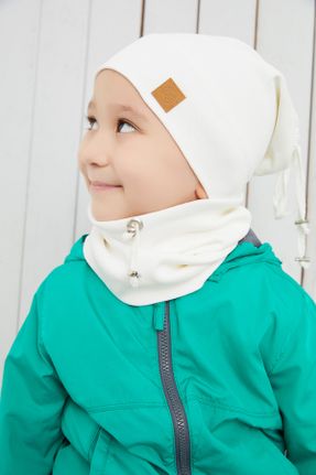 کلاه پشمی سفید بچه گانه پنبه (نخی) کد 141670153