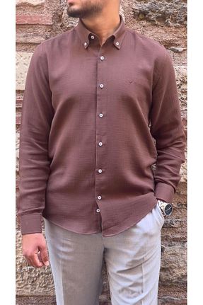 پیراهن قهوه ای مردانه Relaxed Fitmens - کد 961733443