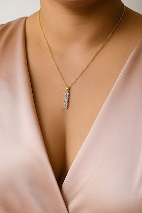 گردنبند استیل ( فولاد ) طلائی زنانه استیل ضد زنگ özgül takı ve tasarım - کد 886202453