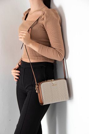 کیف پستچی بژ زنانه چرم مصنوعی Silver Polo - کد 138215223
