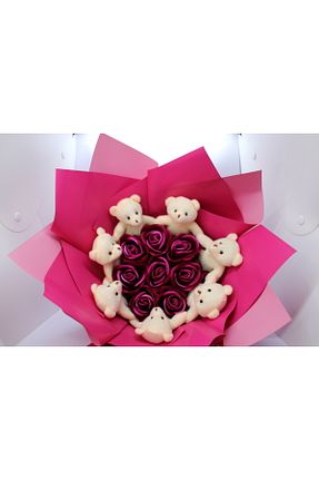 گل خشک و مصنوعی صورتی BYBAL - کد 964627713