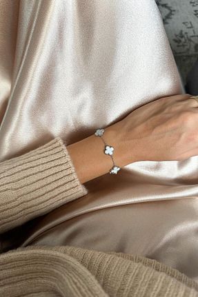 دستبند استیل (فولاد) سفید زنانه استیل ضد زنگ Senzavetra - کد 965496476
