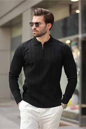 پلیور مشکی مردانه ساده Madmext - کد 848172886