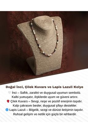 گردنبند جواهر طوسی زنانه Saff Doğal Taş - کد 923375695