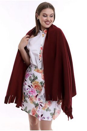 شال زرشکی مردانه پلی استر NERGIZ - کد 140826810