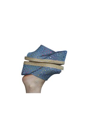 دمپائی آبی زنانه پاشنه تخت GokceKundura06 - کد 141079659