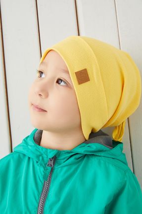 کلاه پشمی زرد بچه گانه پنبه (نخی) کد 141693480