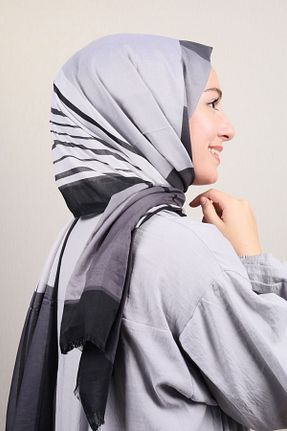 روسری طوسی پنبه ای Bonjela - کد 141984836