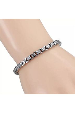 دستبند استیل (فولاد) متالیک مردانه استیل ضد زنگ TONSTYLE - کد 142221204