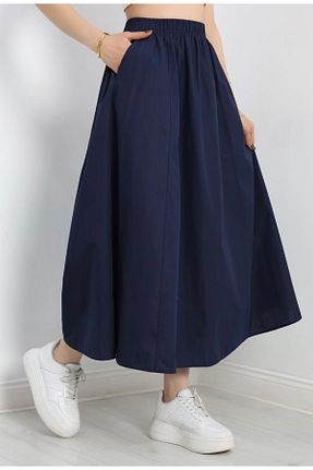 دامن سرمه ای زنانه پنبه ای BYMEER - کد 895724067