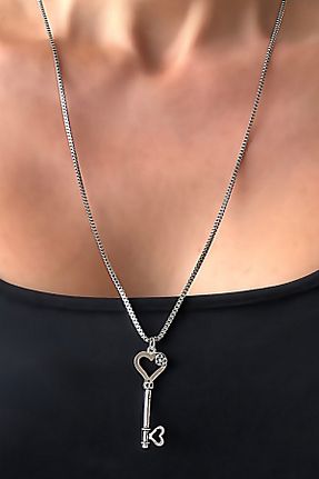 گردنبند جواهر زنانه Wish Silver Aksesuar - کد 142490560