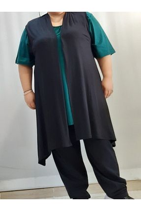 جلیقه سایز بزرگ مشکی زنانه سایز بزرگ Mertcan Butik - کد 142838418