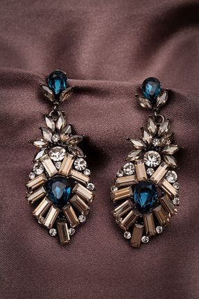 گوشواره جواهر طوسی زیرکن Batı Accessories - کد 142854455