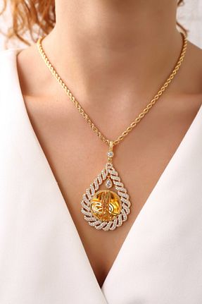 گردنبند جواهر طلائی زنانه روکش طلا ADGOLD - کد 143185595