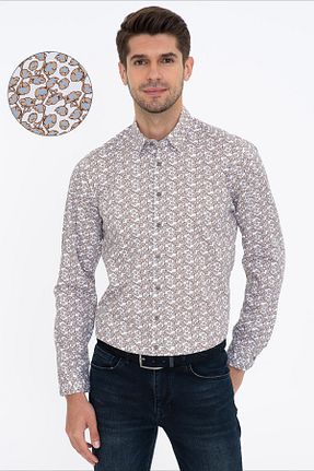 پیراهن قهوه ای مردانه رگولار Pierre Cardin - کد 141140645
