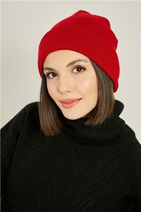 کلاه پشمی قرمز زنانه اکریلیک کد 143655526