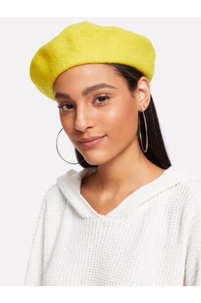 کلاه پشمی زرد زنانه پشمی کد 144210516