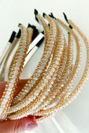 تاج نارنجی زنانه سنگ کریستال ToffyStore - کد 142459021