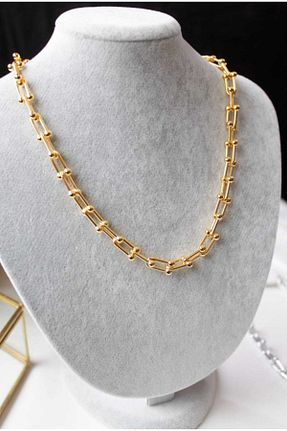 گردنبند جواهر طلائی زنانه استیل ضد زنگ Arzu Butik - کد 142478824