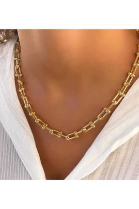گردنبند جواهر طلائی زنانه استیل ضد زنگ Arzu Butik - کد 142478824
