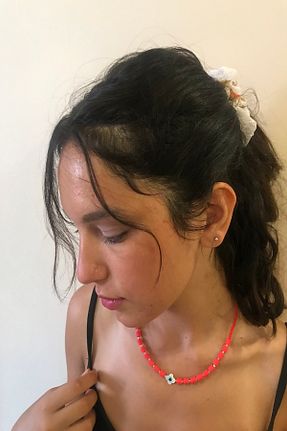 گردنبند جواهر نارنجی زنانه روکش طلا alsaccessories - کد 141977130