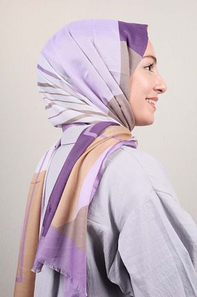 روسری بنفش پنبه ای Bonjela - کد 142564556