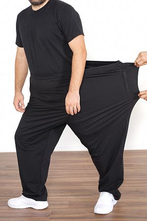 شلوار گرمکن سایز بزرگ مشکی زنانه سایز بزرگ BLS - کد 143624007