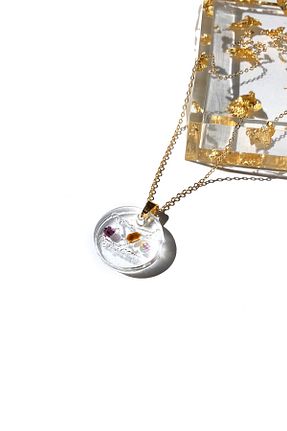 گردنبند جواهر سفید زنانه روکش طلا Jewesto - کد 143798967